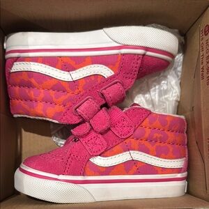 Vans Kids Pink and Orange High-Top Sneakers